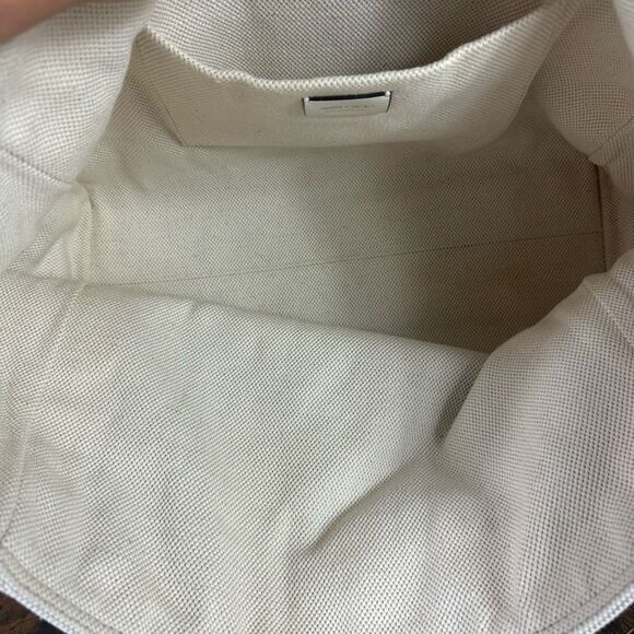 Jimmy Choo Pegasi Large Canvas Tote Bag Off White Neutral Star Studded - Picture 3 of 16
